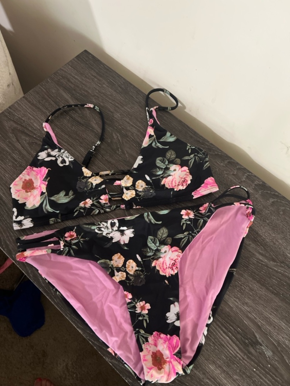 Black Floral Bikini